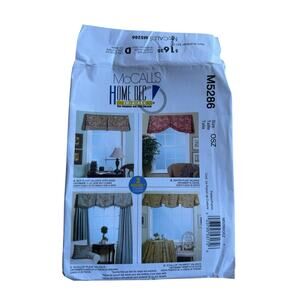 MCCALLS Home Dec Window Valance Pattern Uncut #M5286 2 Hours Pleat Scallop